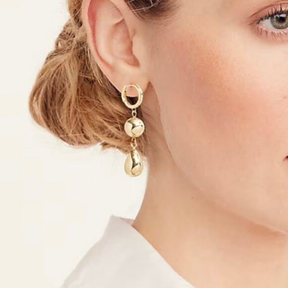 J. Crew NWT Silver Dangly Teardrop earrings - Picture 4 of 4